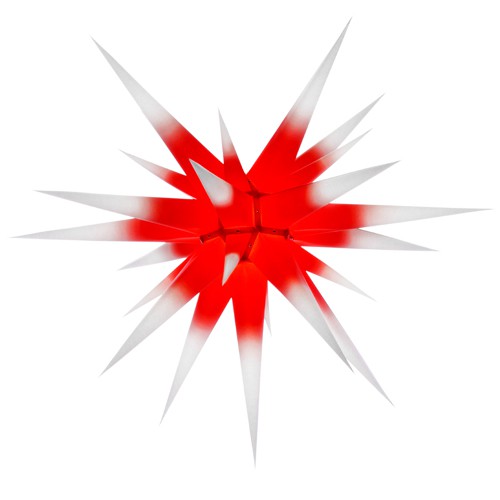 Original Herrnhuter Stern für innen ø ca. 80 cm weiße Spitzen mit rotem Kern (I8)
