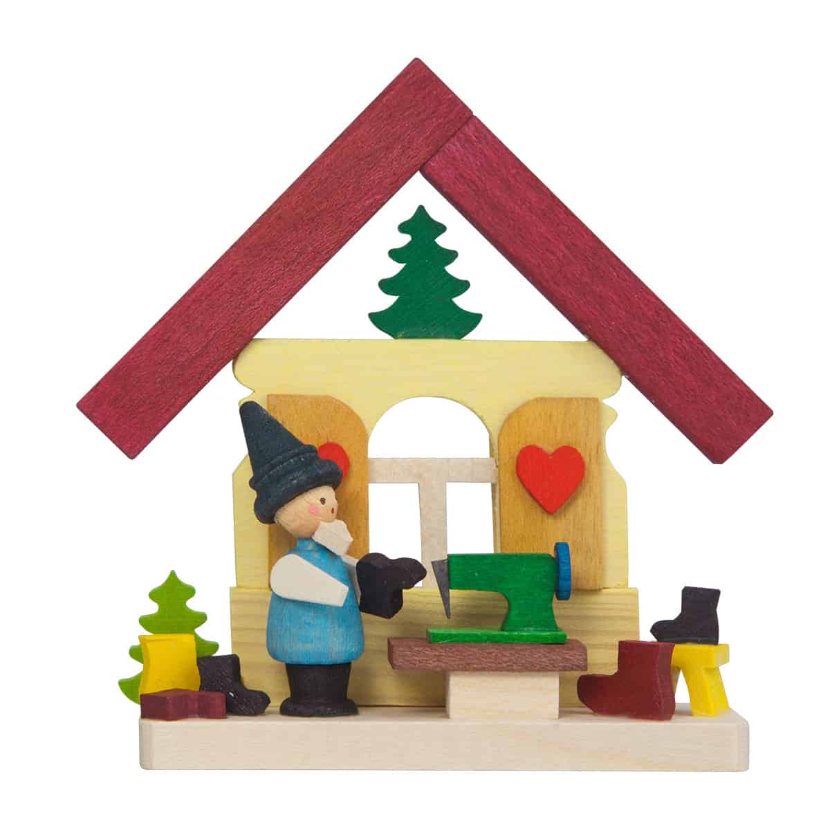 Haus Zwerg Nähmaschine als Baumbehang