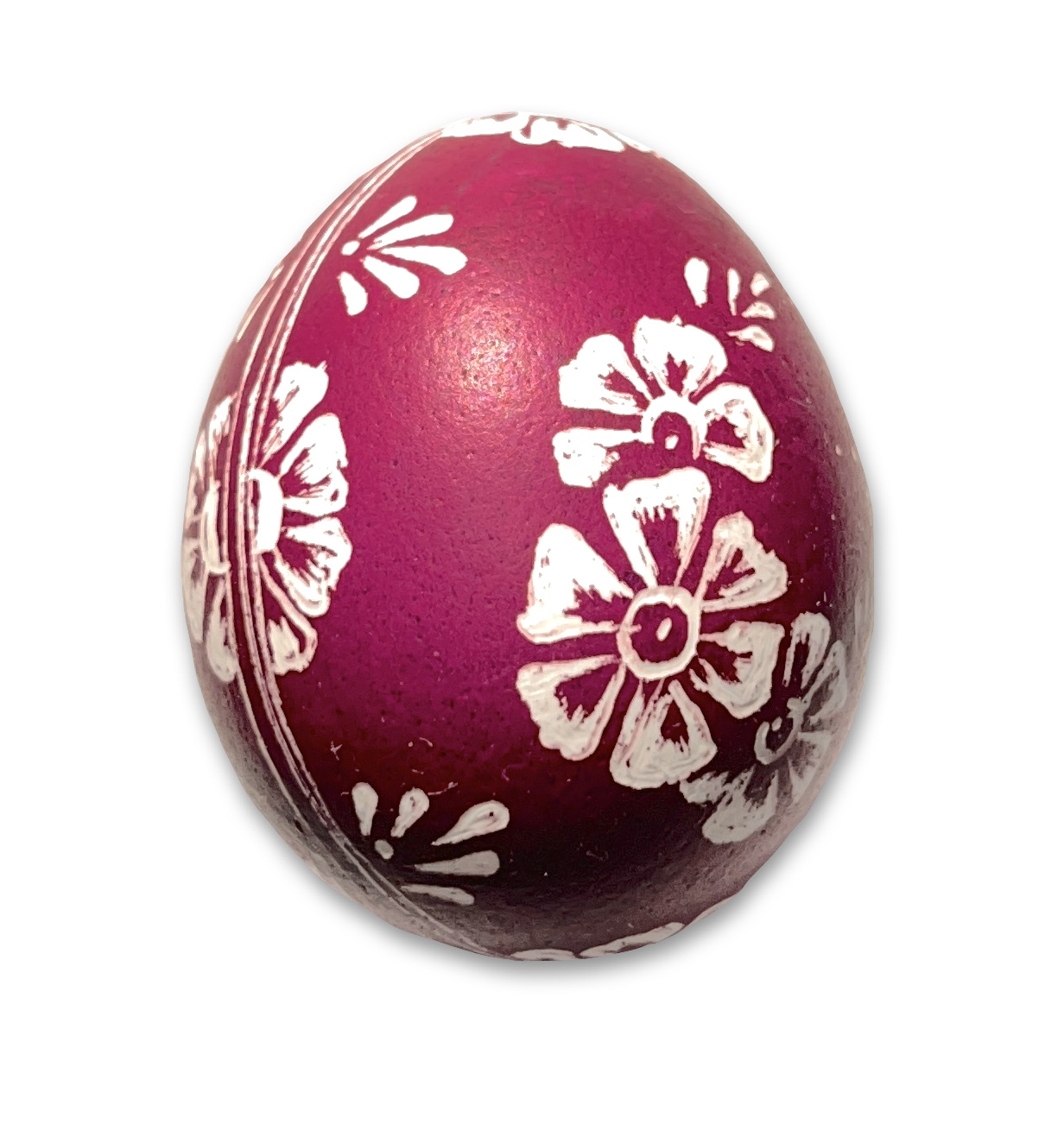 Osterei - Kratztechnik lila - florales Muster 1