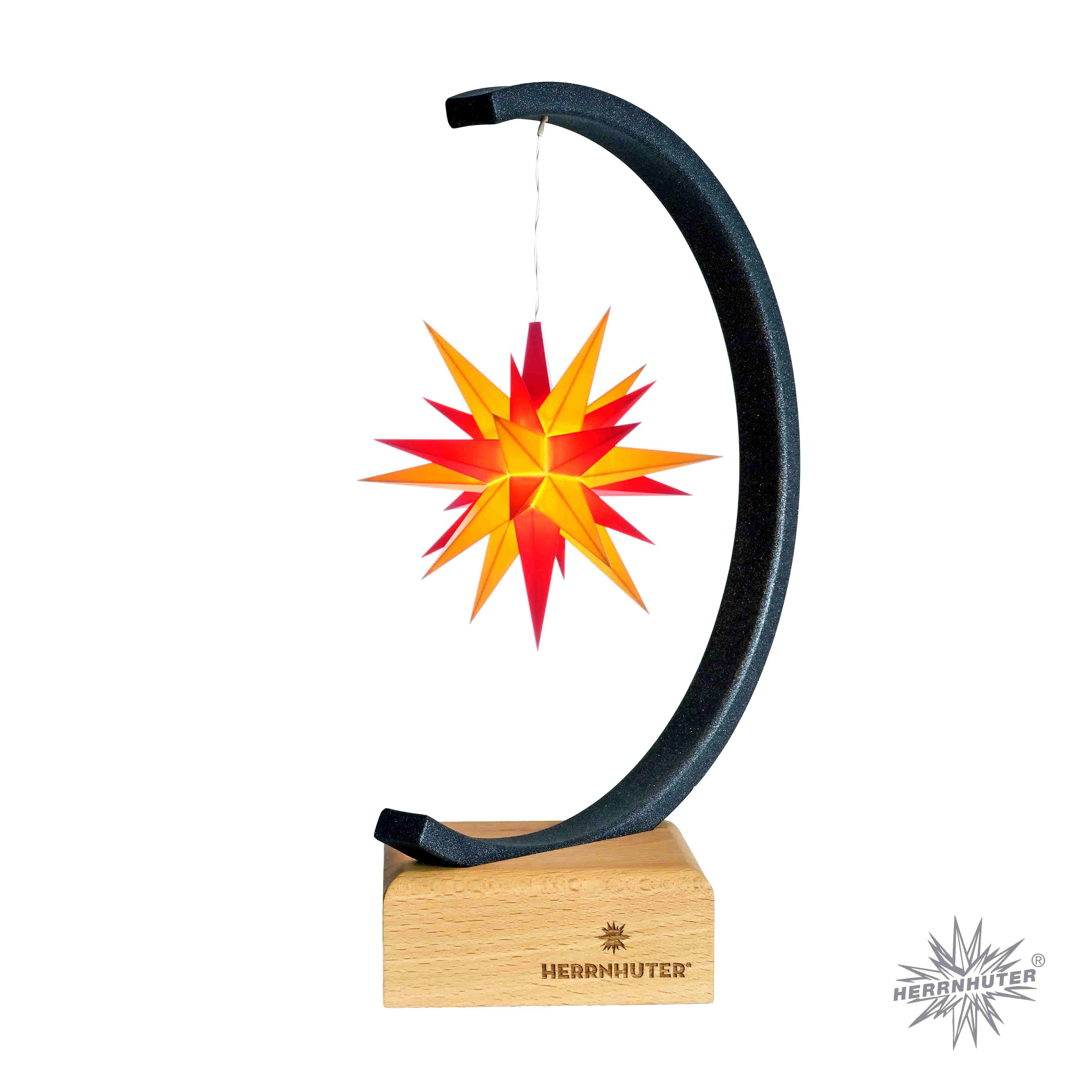 Original Herrnhuter Metallbogen anthrazit - A1e gelb/rot