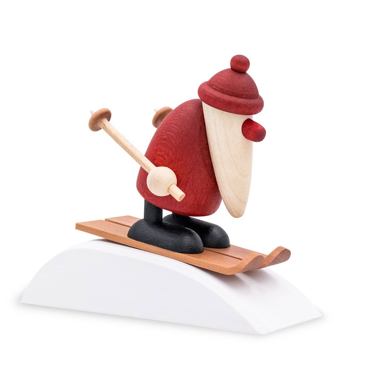 Weihnachtsmann auf Ski mit Hügel