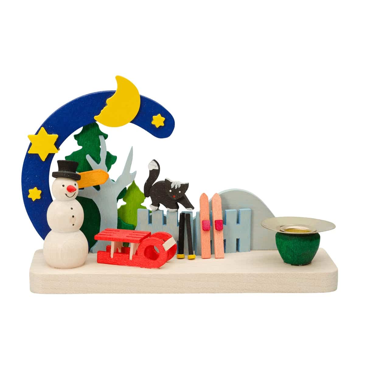 Leuchter Schneemann mit Katze