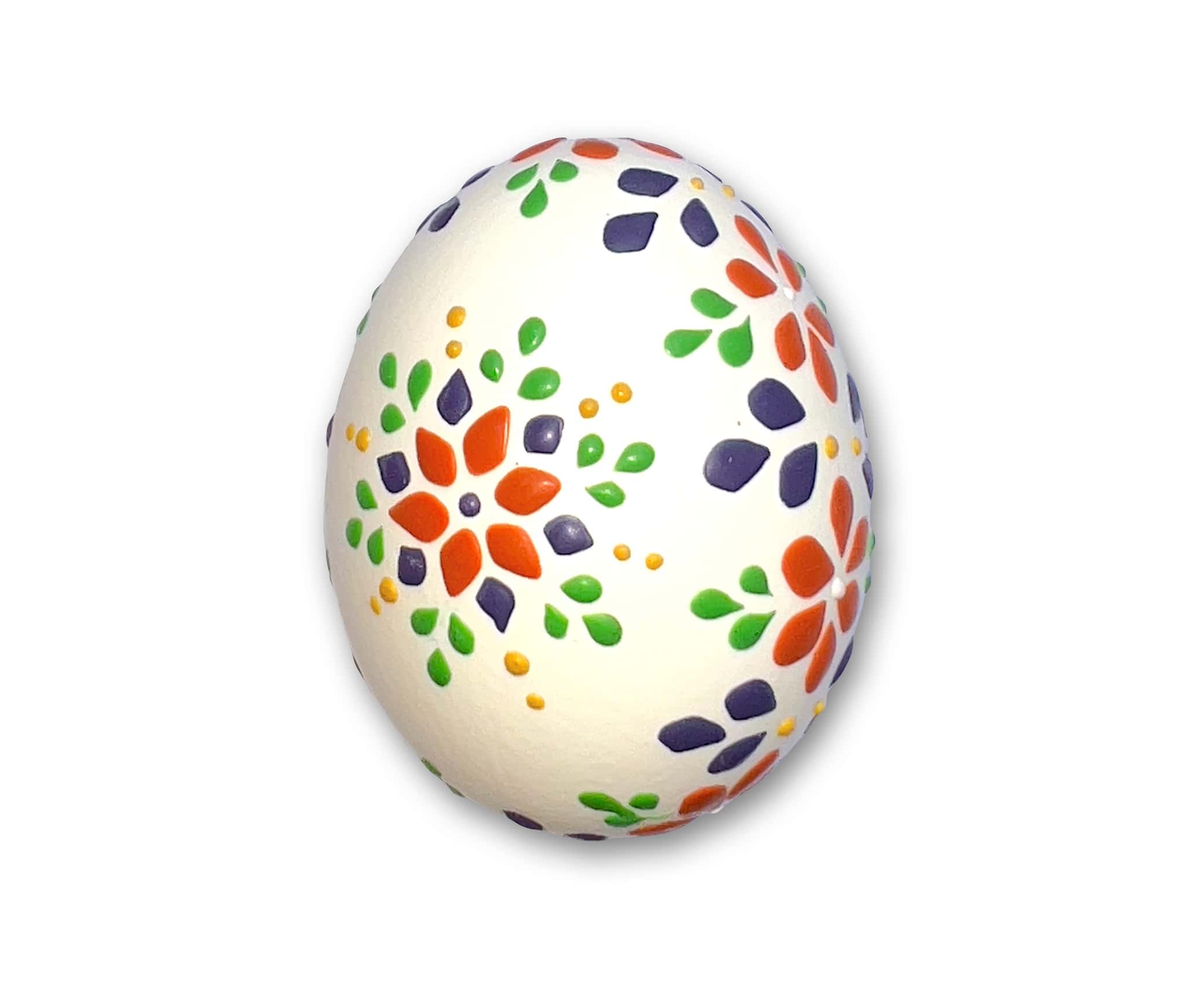 Osterei - Bossiertechnik weiß - grün, blau, orange 2