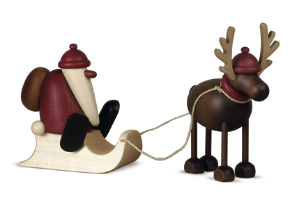 Rentier Rudolf mit Schlittenweihnachtsmann