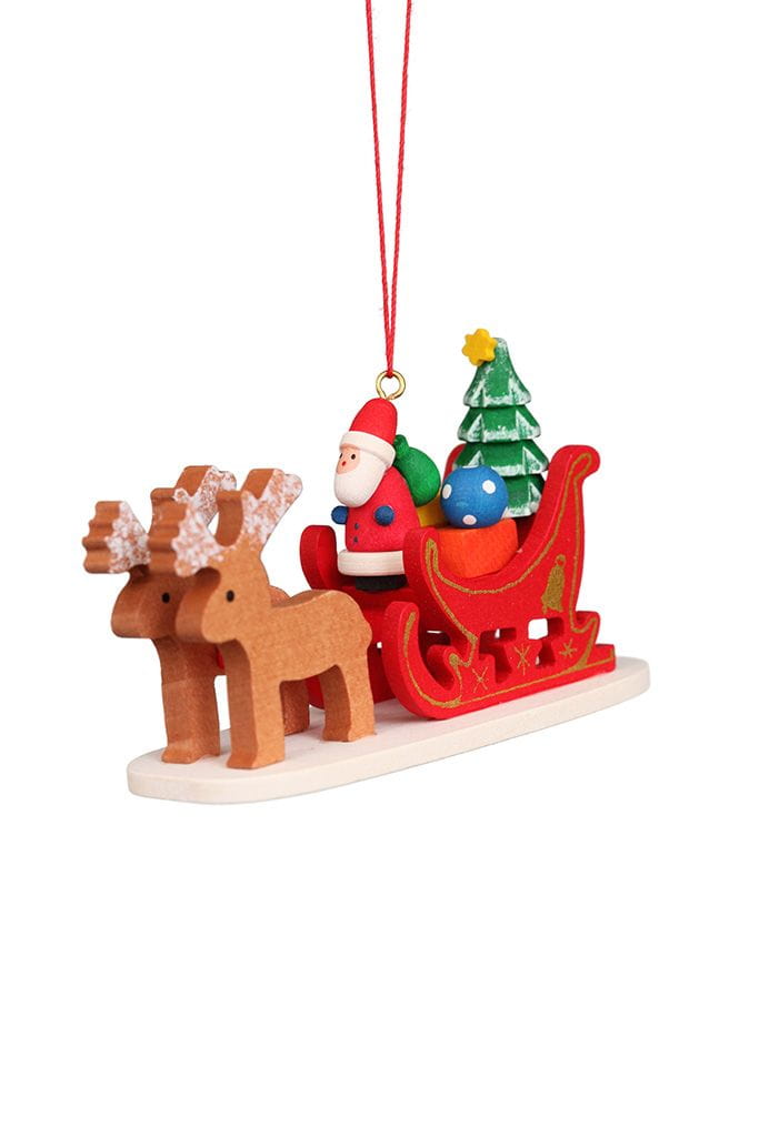 Baumbehang Weihnachtsmann im Rentierschlitten