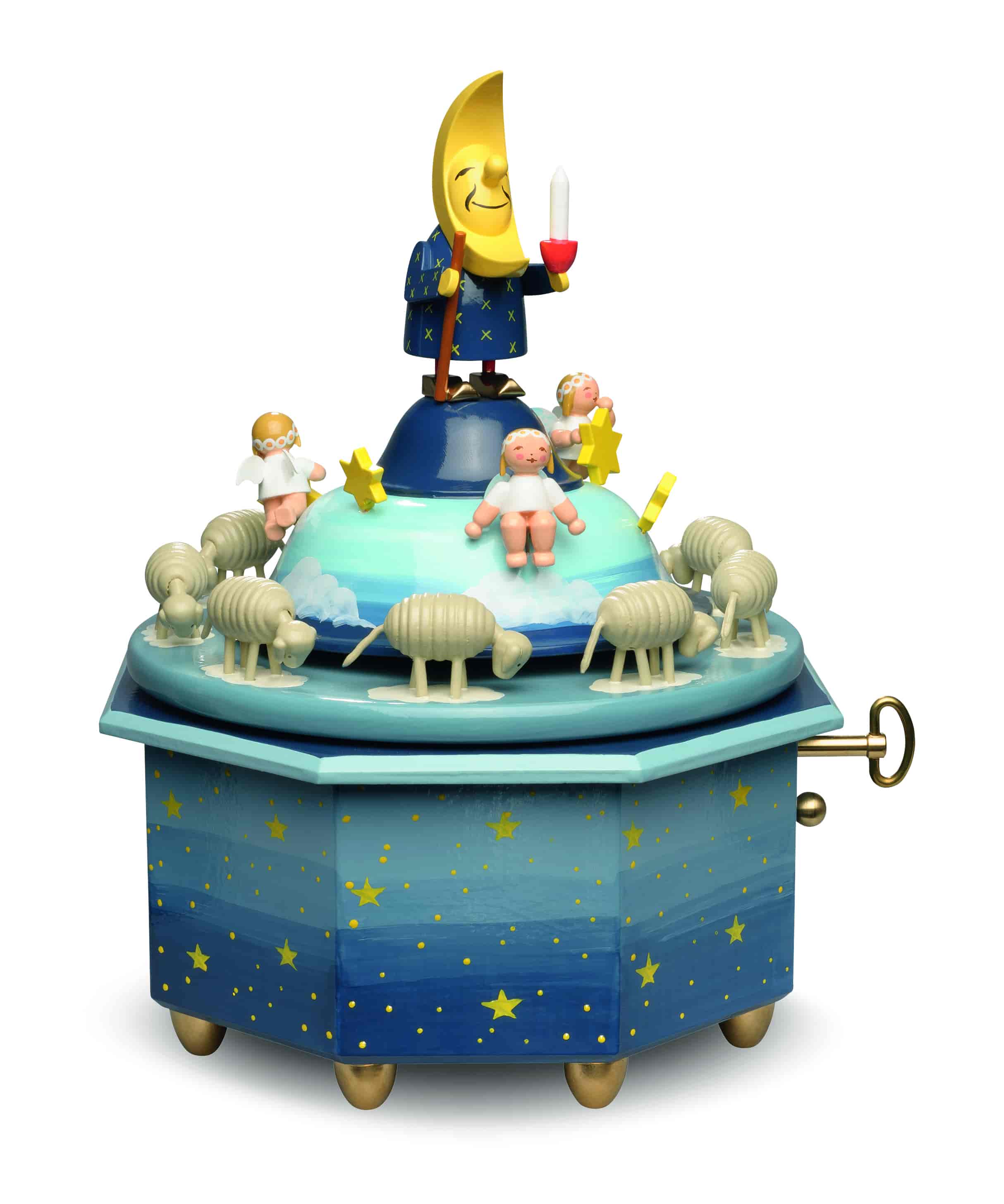 Spieldose "Mondvater mit Engeln", mit 36-stimmigem Musikwerk