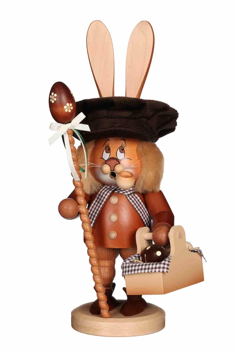 Räucherfigur Wichtel Hase mit Eierkorb