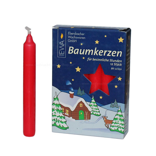 Baumkerzen EWA 12 Stück 15x125mm rot