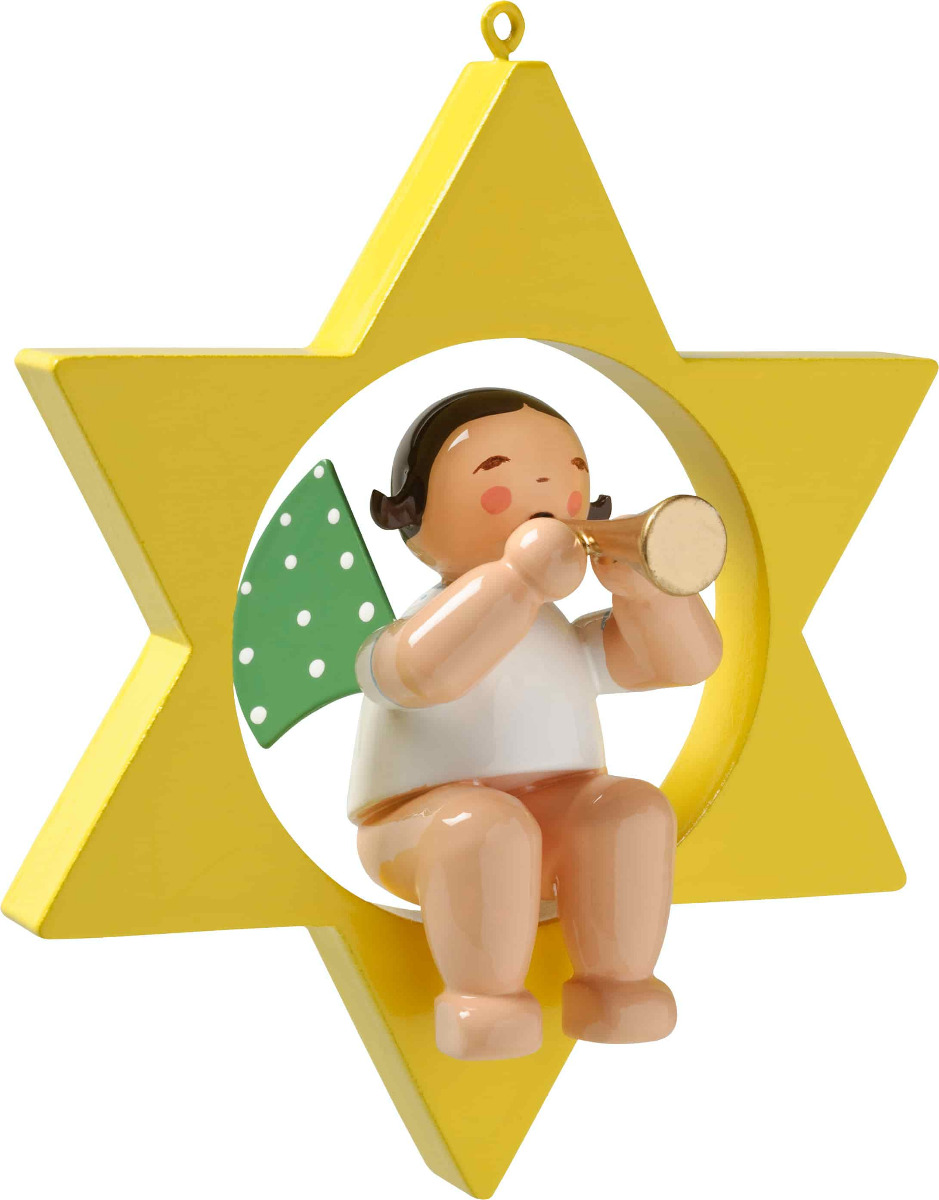 Engel mit Flöte im Stern