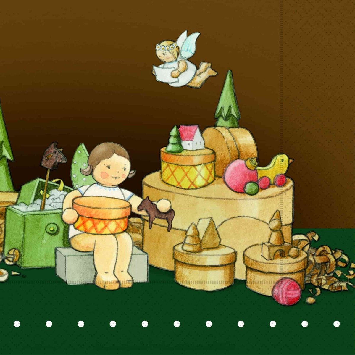 Wendt und Kühn - Servietten Engel im Spielzeugdorf