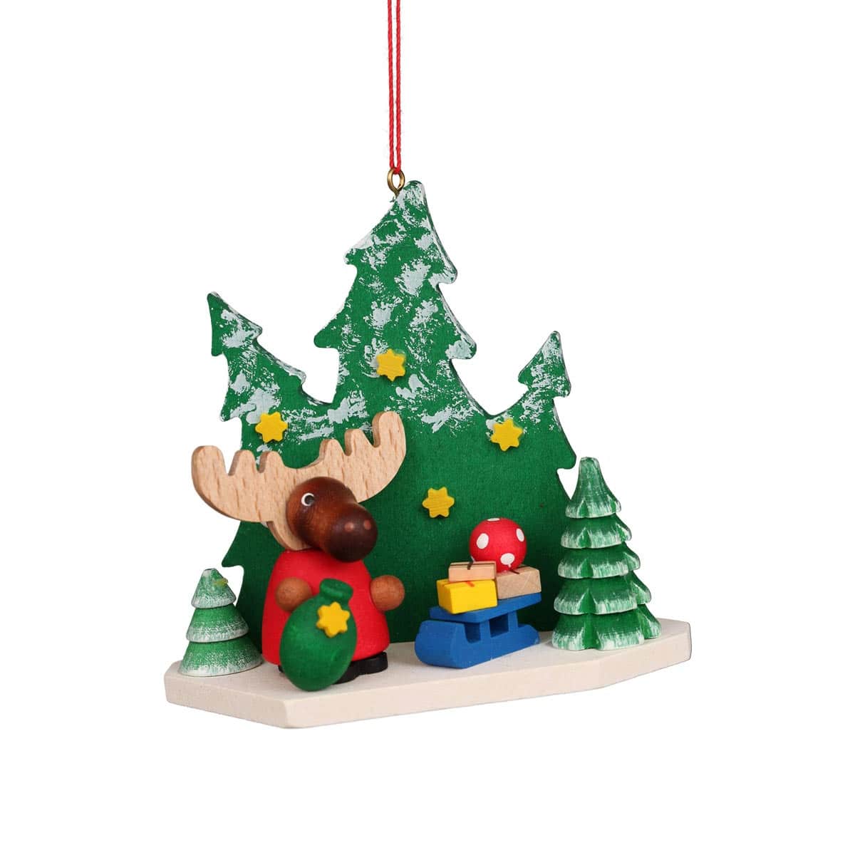 Baumbehang Elch Weihnachtsmann im Wald - Auslaufartikel