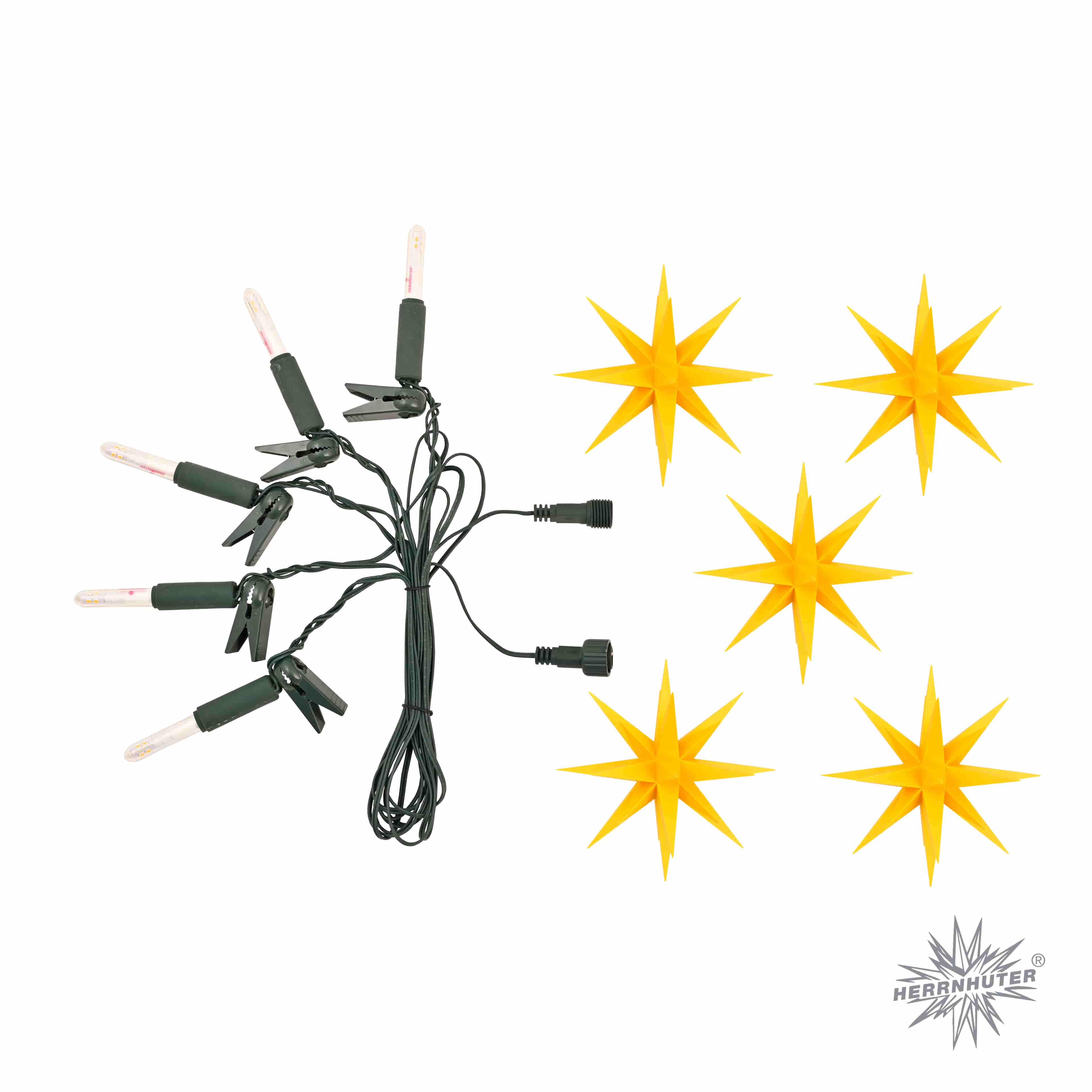 Kurzkette/Erweiterung für Original Herrnhuter Sternenkette ø ca. 13 cm gelb (A1s)