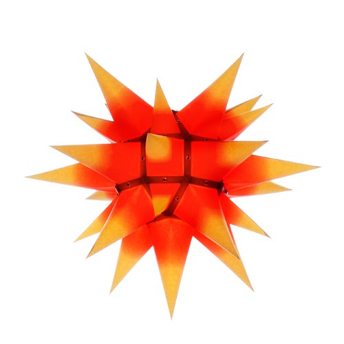 Original Herrnhuter Stern für innen ø ca. 40 cm gelbe Spitzen mit rotem Kern (I4)