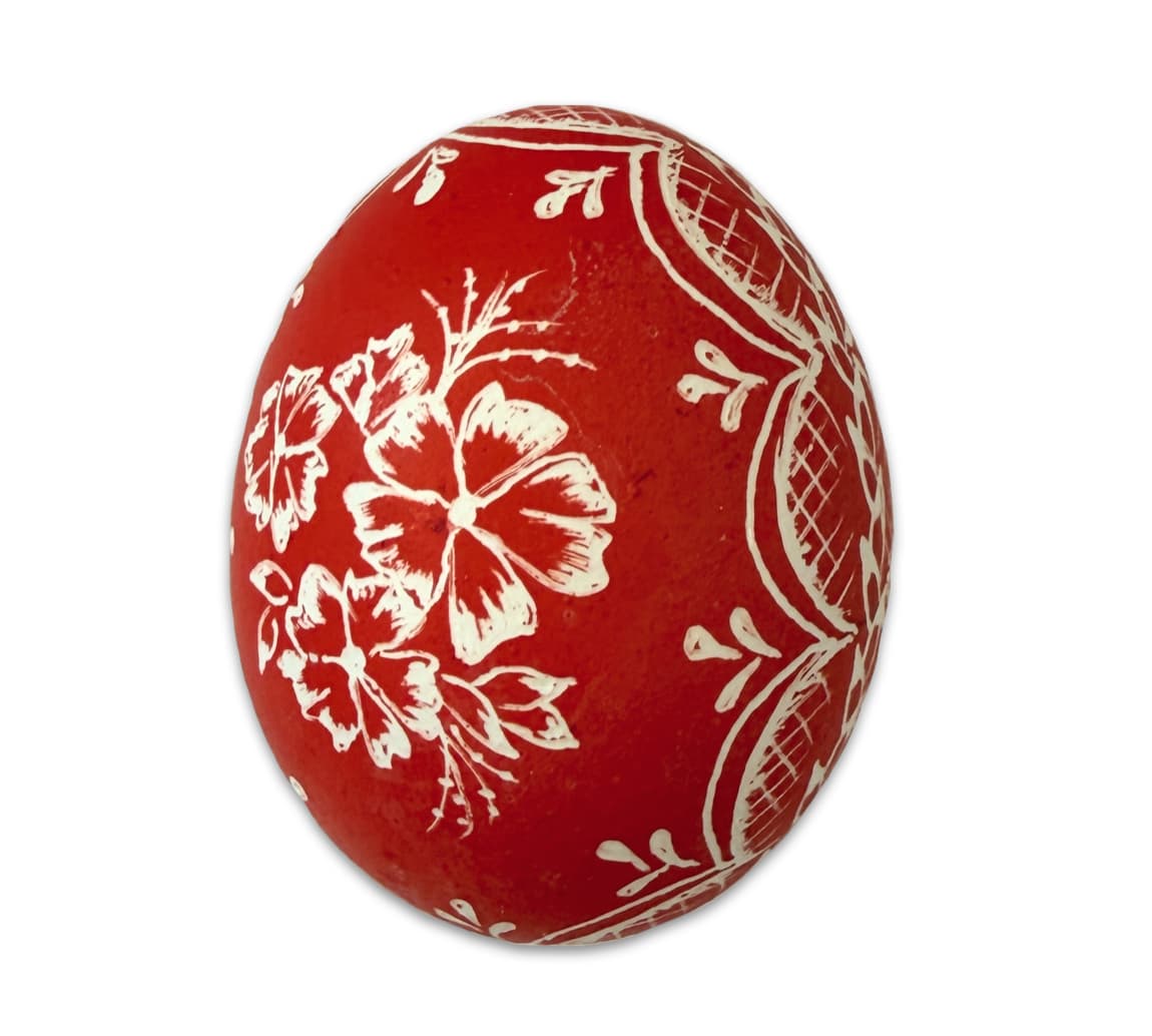 Osterei - Kratztechnik rot