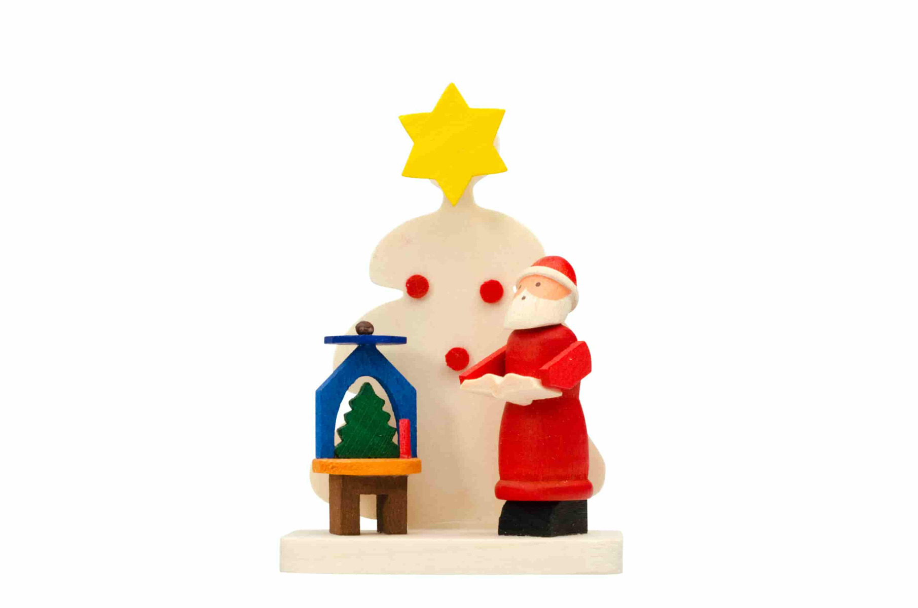 Baum-Weihnachtsmann mit Pyramide als Baumschmuck