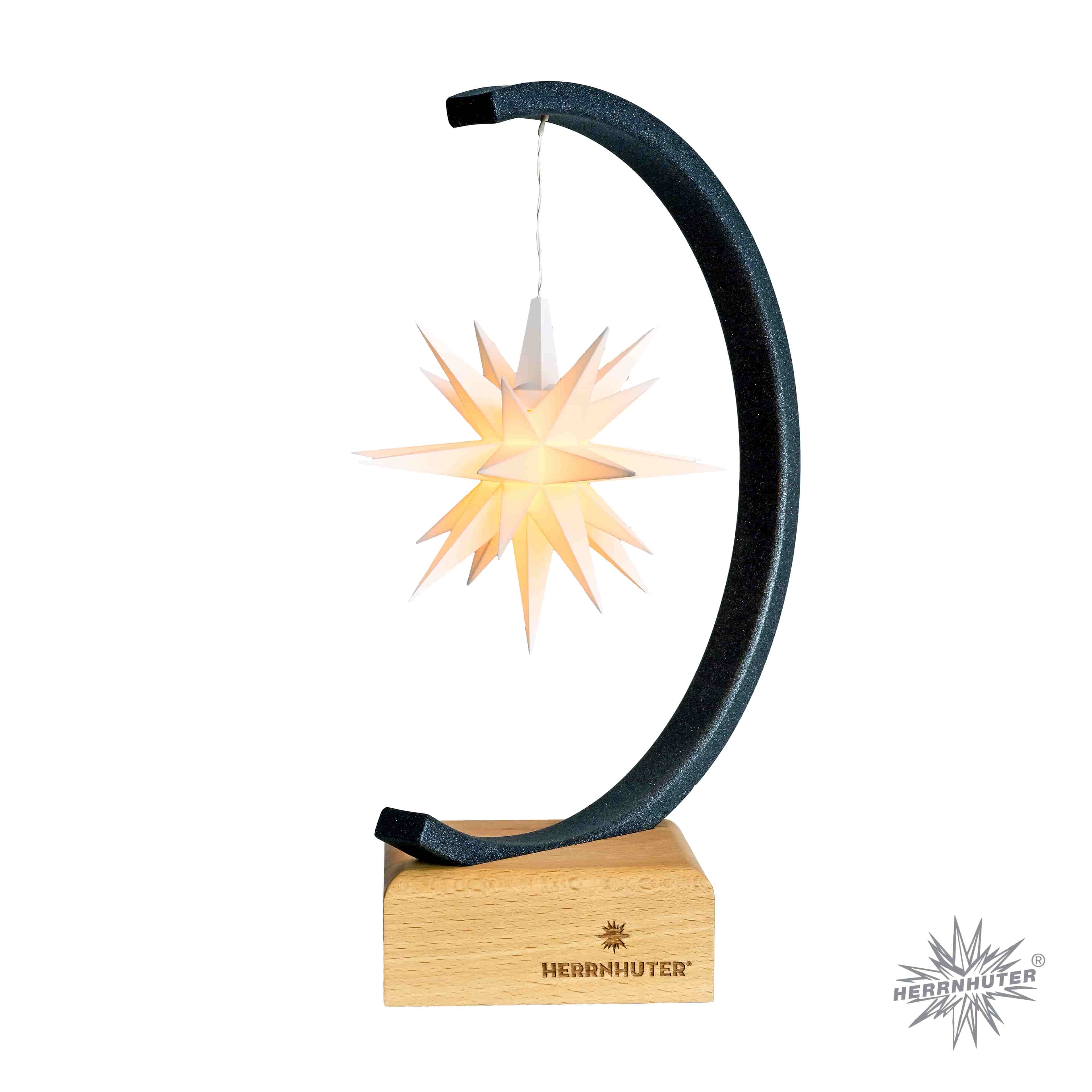 Original Herrnhuter Metallbogen anthrazit - A1e weiß