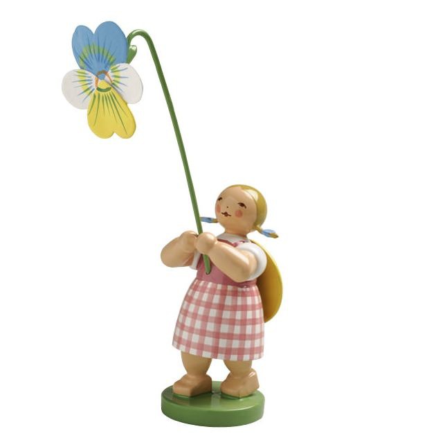 Mädchen mit Stiefmütterchen