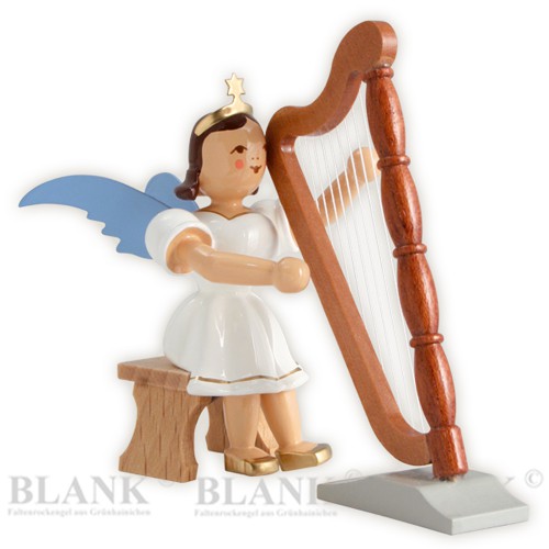Blank - Kurzrockengel farbig mit Harfe sitzend