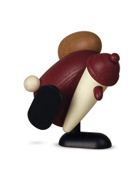 Weihnachtsmann auf Kante sitzend/tanzend