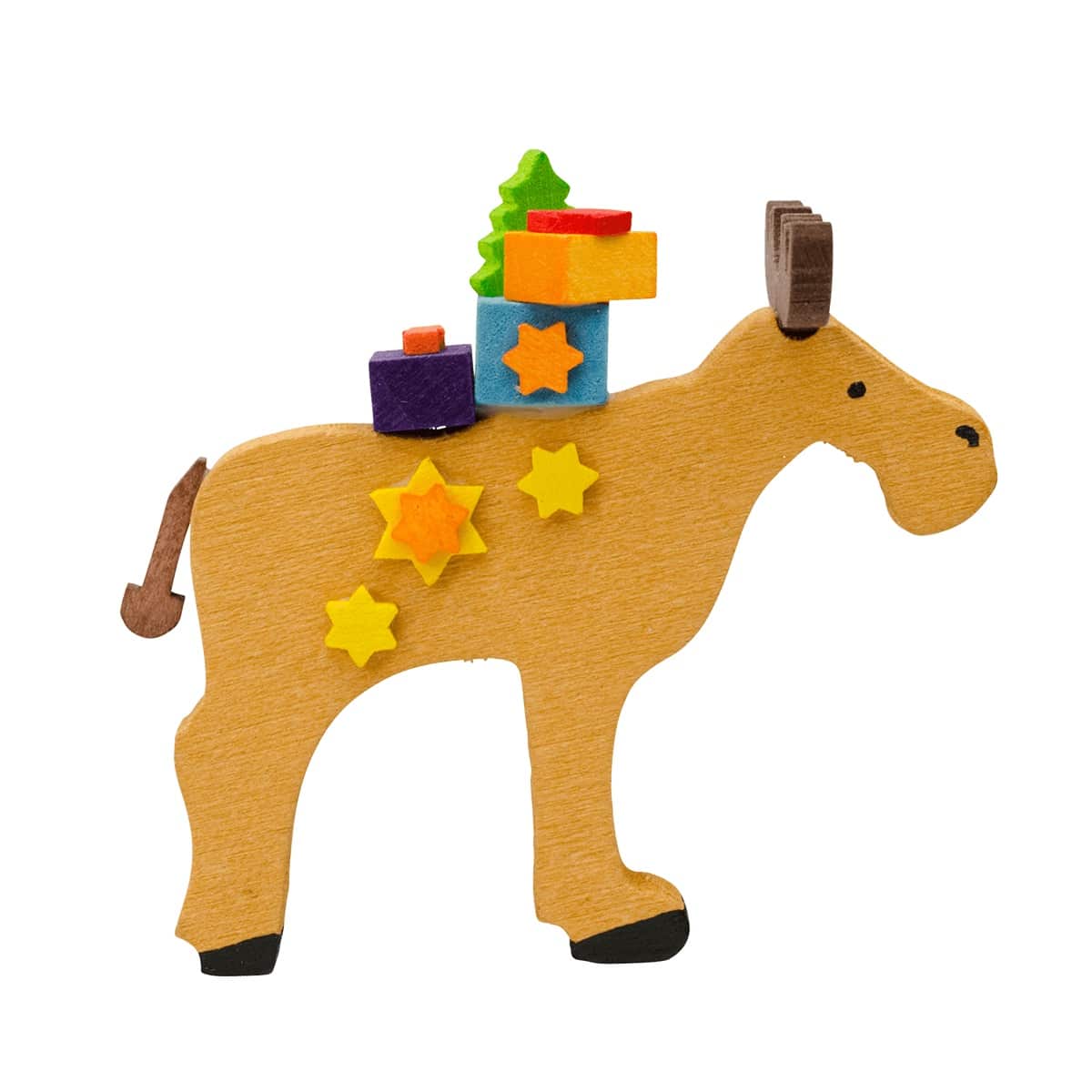 Elch mit Geschenken als Baumschmuck mit Geschenken