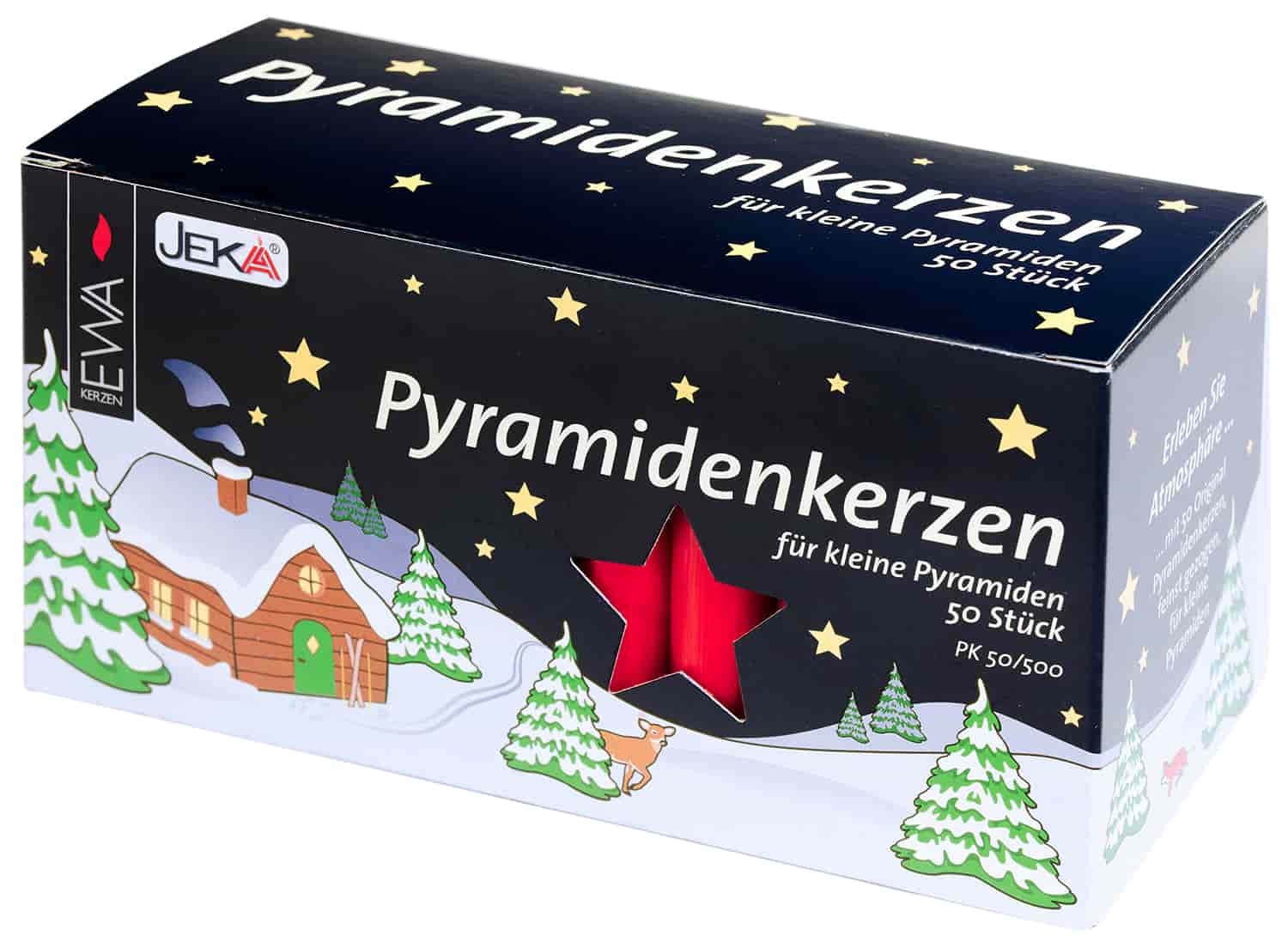 Pyramidenkerzen EWA 50 Stück 14x74mm rot