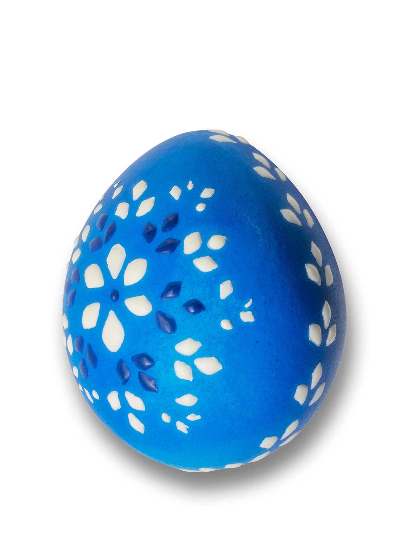 Osterei - Bossiertechnik blau - weiß 2