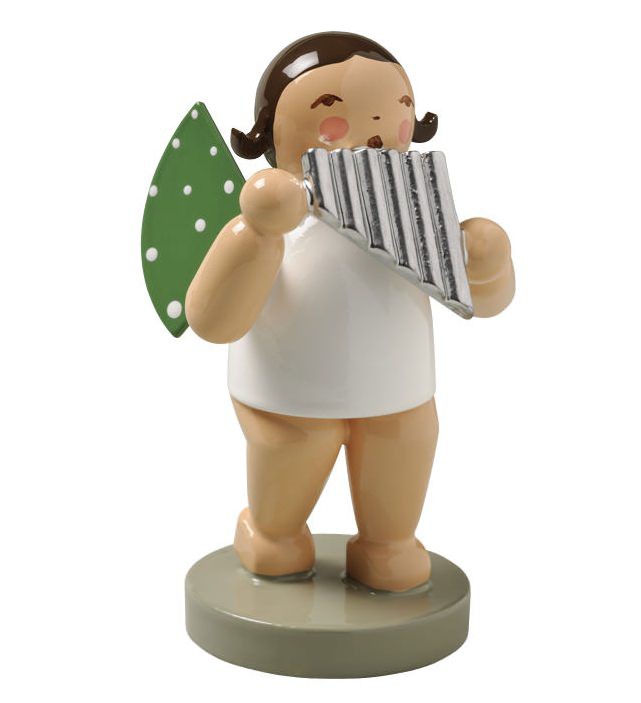 Engel mit Panflöte - braunes Haar