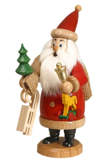 Räuchermann Weihnachtsmann rot mit Geschenke