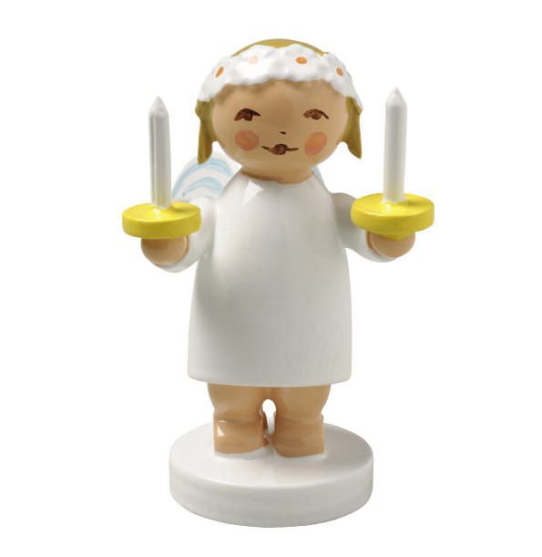 Gratulantenengel mit zwei Kerzen