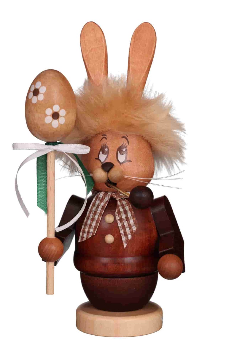 Räucherfigur Miniwichtel Hase mit Stab