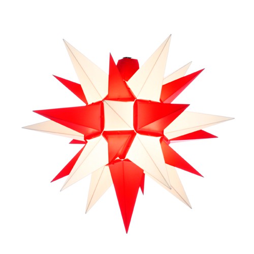 Original Herrnhuter Stern für außen ø ca. 40 cm weiß / rot (A4)