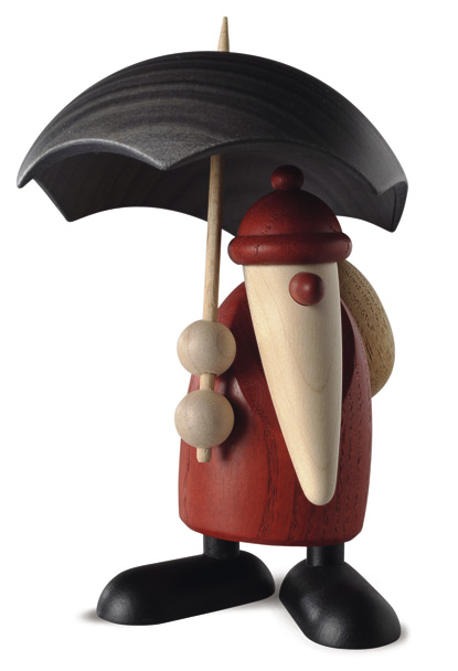 Weihnachtsmann mit Schirm