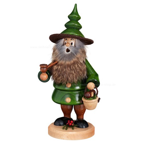 Räuchermann Baumwichtel Pilzsammler grün