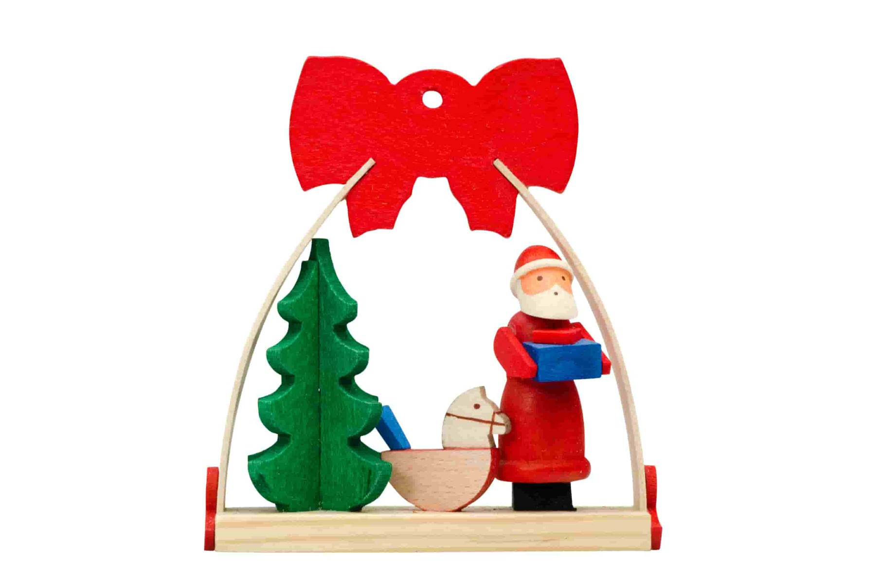 Schleife mit Schaukelpferd als Baumschmuck