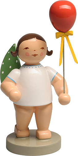 Engel mit Luftballon, rot