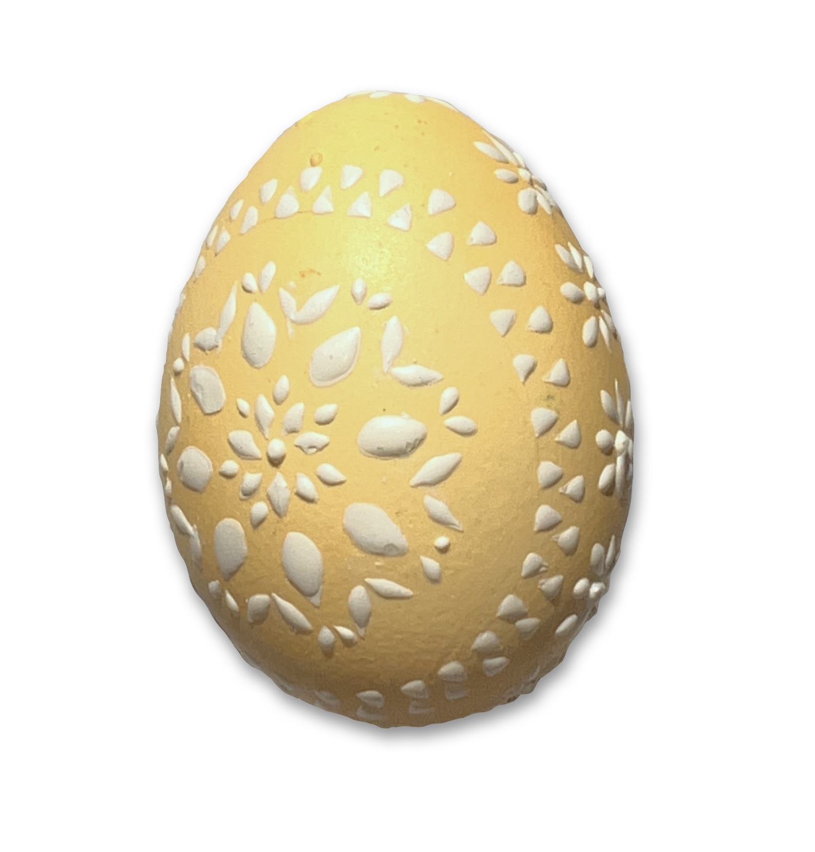 Osterei - Bossiertechnik pastellgelb - weiß