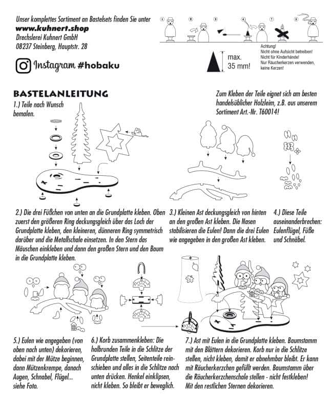Bastelset Rauchhaus Eulen