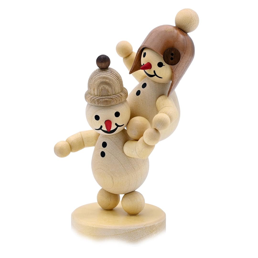 Schneemann Junior Geschwister Huckepack