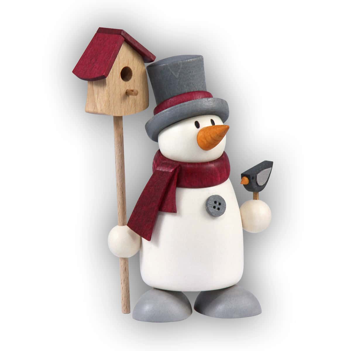Schneemann Fritz mit Vogelhaus