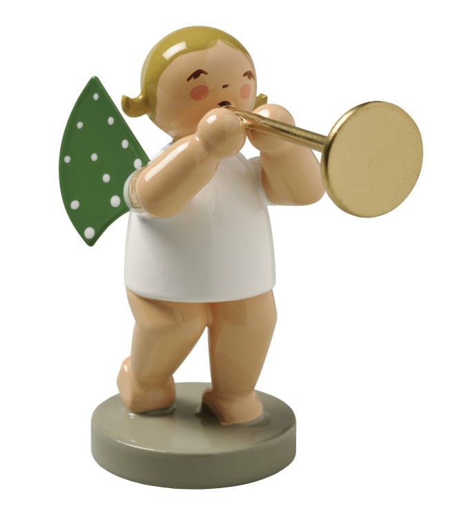 Engel mit Fanfare - braunes Haar