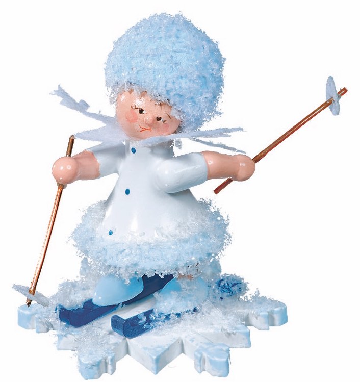 Schneeflöckchen mit Ski