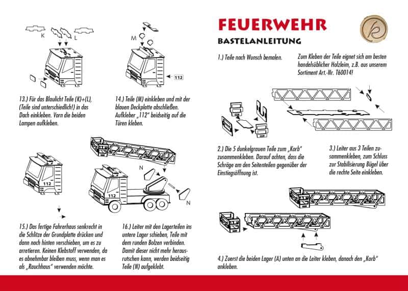 Bastelset Rauchhaus Feuerwehr