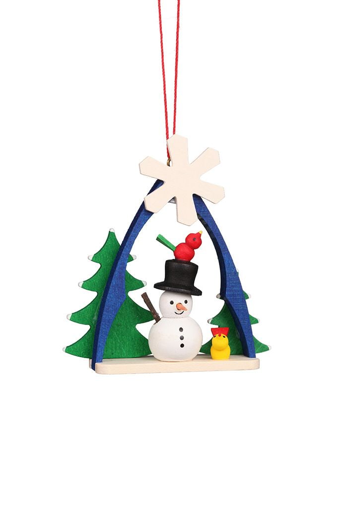 Baumbehang Schneemann im Bogen