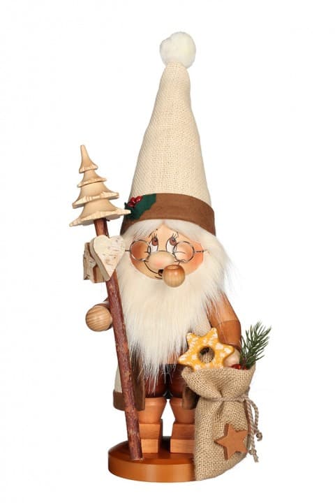 Räuchermann Wichtel Weihnachtsmann mit Stab - Auslaufartikel