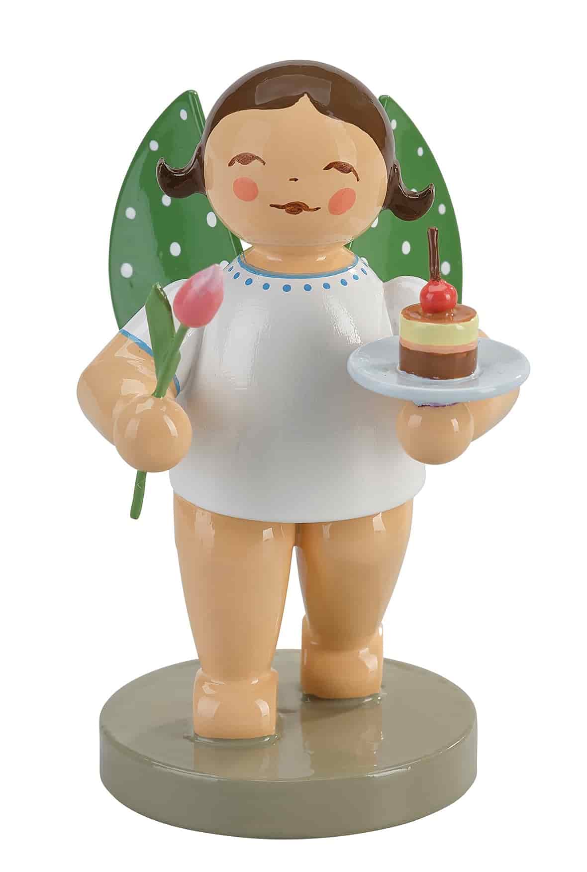Engel mit Törtchen und Tulpe