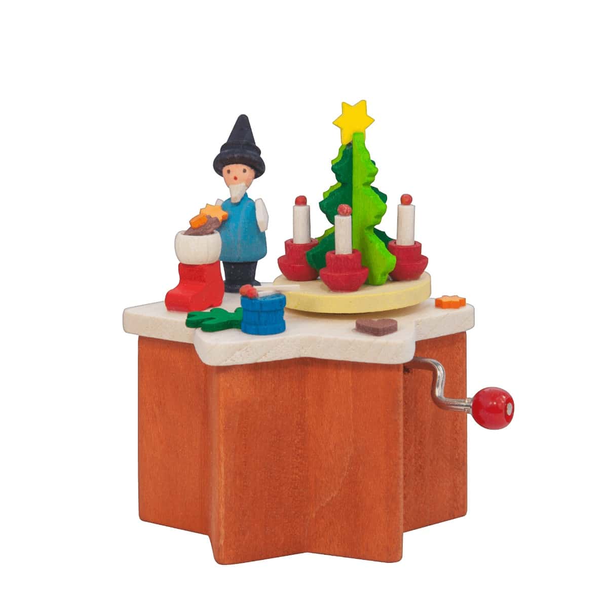 Kurbelspieldose Zwerg Adventsstube