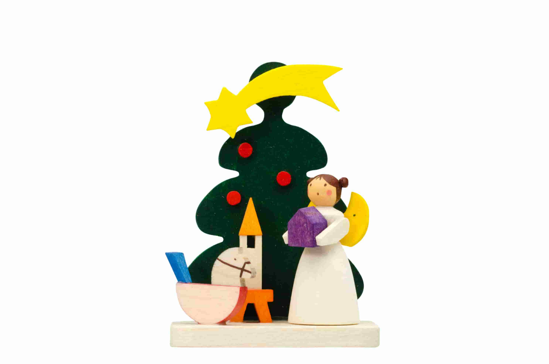 Baum-Engel mit Pferd als Baumschmuck