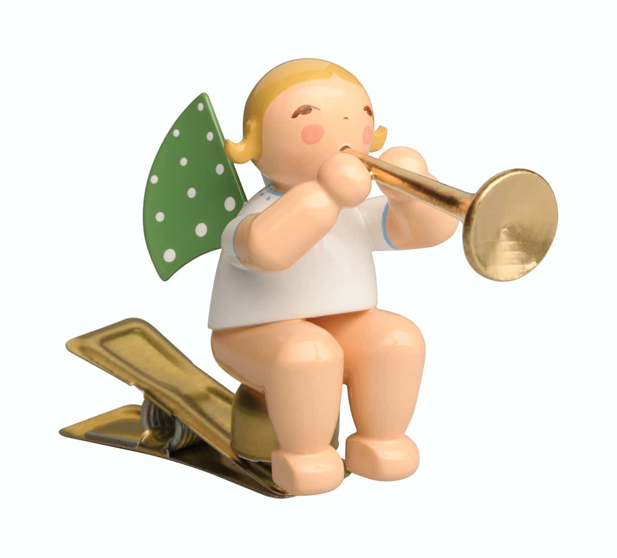 Engel mit Fanfare auf Klemme