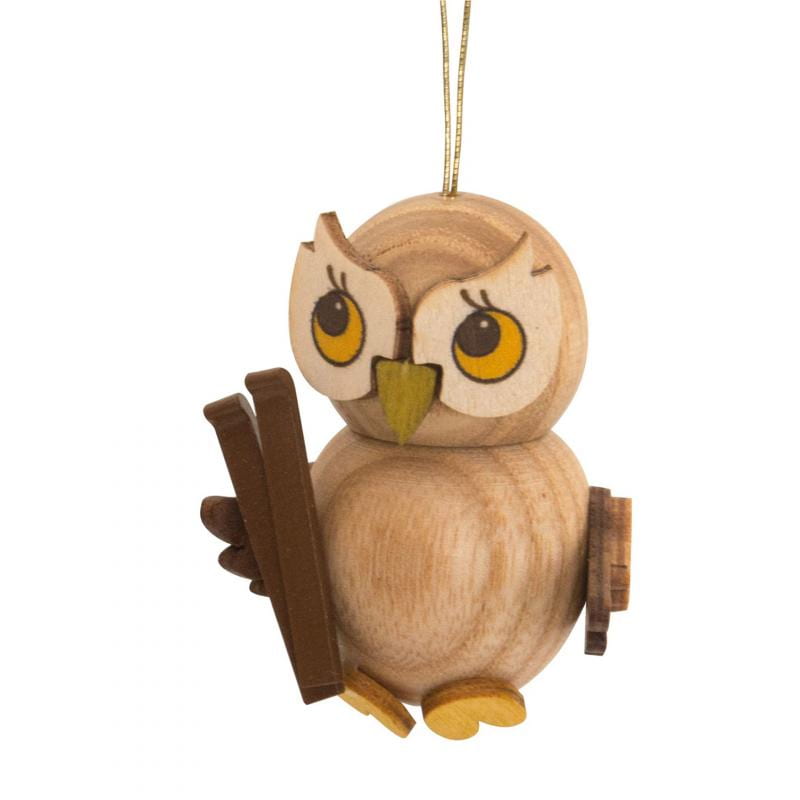 Baumbehang Eulenkind mit Ski - Auslaufartikel