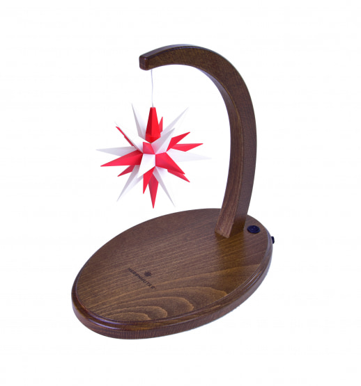 Original Herrnhuter Sternenbogen nussbaum - A1e weiß/rot